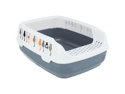 Bồn cầu DELIO có viền và vỉ vệ sinh, 38 x 20 x 50 cm, xám/trắng