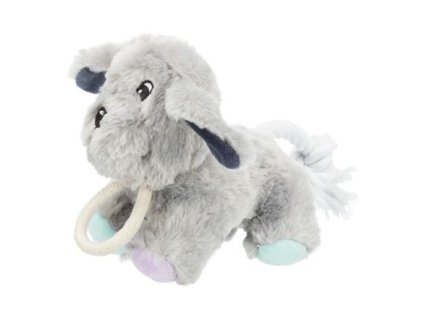 JUNIOR Hund, Plüschhund für einen Welpen, mit Sound und Seil, 24 cm