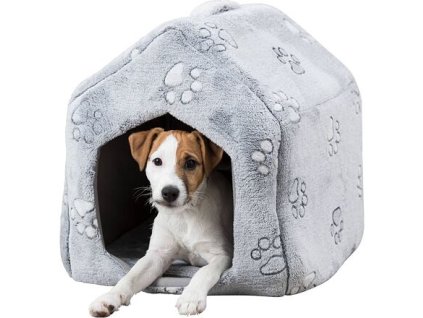 NANDO plush shed / cave, 40 x 45 x 40 cm, light grey