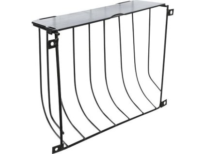 Hay manger with lid, screw-on, 22 x 16 x 6 cm, lacquered metal, black