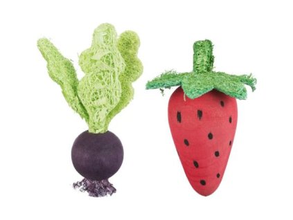 Bộ đồ chơi gỗ - củ dền, dâu tây, gỗ/xơ mướp, 6/9cm