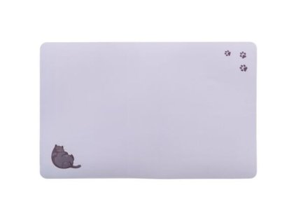 Placemat for cats, Fat Cat with paws, 44 x 28 cm, gray