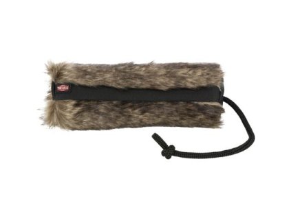 Training paw - fur, plush/polyester 6 x 20 cm, imitation rabbit fur black