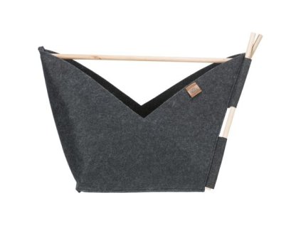 Jeskyně ELISE s polštářkem, 63 × 44 × 30 cm, tvar loďka, filc, antracit