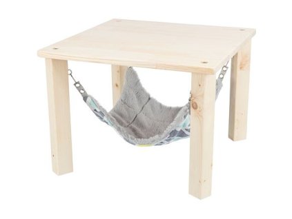 Nơi trú ẩn NẮNG có võng cho chuột chinchilla/chuột lang, 28 × 24 × 28 cm, xám/nhiều màu