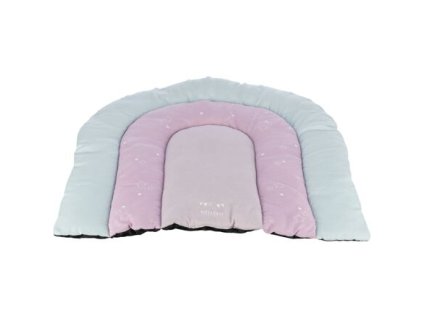 Đệm chắp vá JUNIOR RAINBOW, 68 x 62 cm, màu bạc hà/hoa cà, hồng, nhung