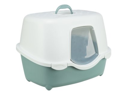 Bồn cầu cho mèo DAVIO TOP, 56 x 39 x 39 cm, xanh/trắng