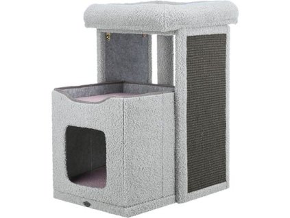 Trụ cào móng JUNIOR CARLITA, 63 cm, màu xám/màu hoa cà