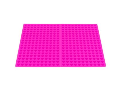 Thảm nướng bánh HEART, 38 x 28 cm, silicone, màu hồng