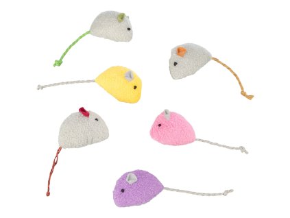 Myška plyšová s catnipem, 5 cm, různé barvy