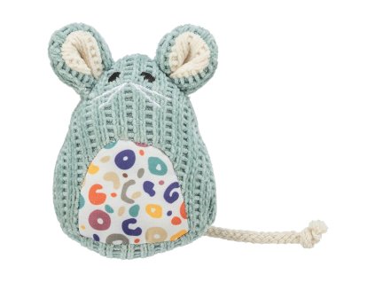 Mouse woven sitting, with catnip, 11 cm