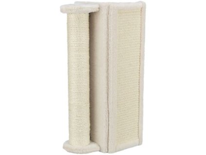 Corner scratching board with post, 15 x 50 x 15 cm, beige