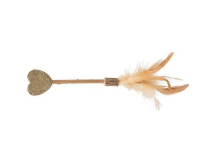 Lollipop HEART with Matatabi and feathers, 23 cm