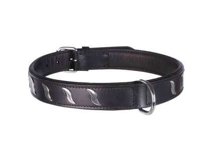 Obojek ACTIVE kožený - černý (Provedení L:48-56cm/30mm)