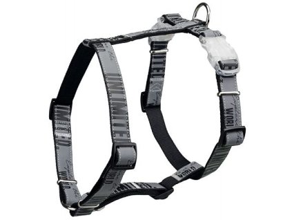 Postroj EXPLORE s blikátkem, černý/reflexní (RP 2,10 Kč) (Provedení XS-S:hruď:30-45cm/20mm)