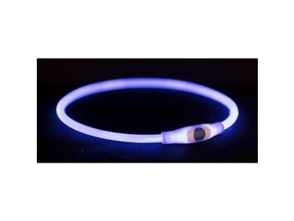 Flash light ring USB, blikací obojek, modrá (Provedení L-XL: 65 cm/ ø 8 mm)