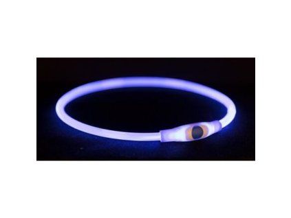 Flash light ring USB, blikací obojek, modrá