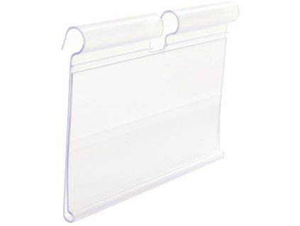 Držák cenovky na háček, 7 x 3,9 cm, transparentní