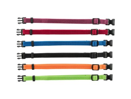 Balenie nylon.rozoznávacích obojkov pre šteňatá ML 22-35cm/10mm čn, čv, md, zel, or, fi