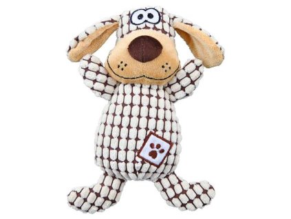 Plyšový pes kostkovaný 26 cm