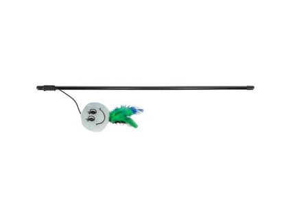 Fishing rod with plush toy SMILEY with feathers 50 cm
