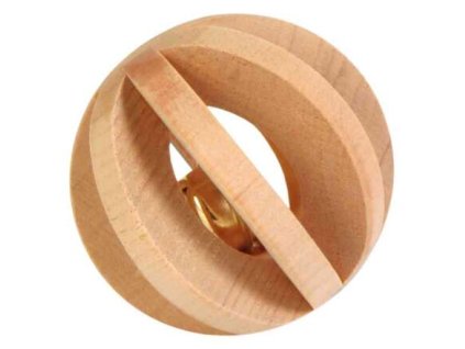 Bóng gỗ có chuông, đồ chơi cho chuột lang, thỏ 6cm