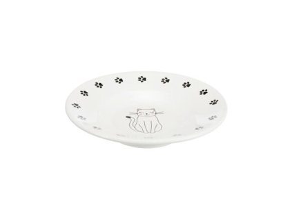 Ceramiczny talerz na miskę dla kotów krótkonosych, biały 0,2l/15cm
