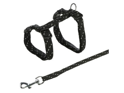 Nylonový postroj reflexní pro kočku, 27-45cm/10 mm, 1,3m