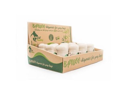 PetBuddy display 12 pcs of bamboo trays with excrement bags, 1 roll/15 pcs