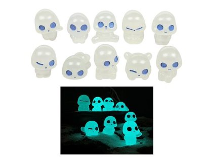 Alien světélkující ornamenty 10 ks modrá balení 1 sada