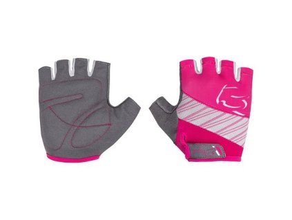 Schlichte Kinder-Fahrradhandschuhe rosa-weiß Konfektionsgröße 9-10