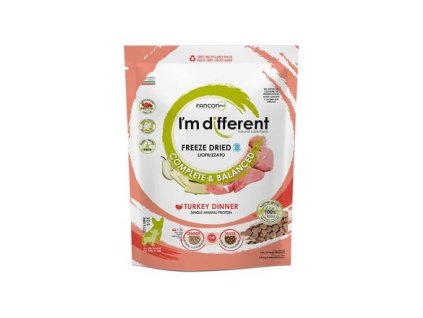 I´M DIFFERENT Turkey DINNER, mrazom sušené raw krmivo s morkou, 156 g
