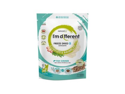 I'M DIFFERENT Fish DINNER, gefriergetrocknete Rohkost mit Fisch, 156 g