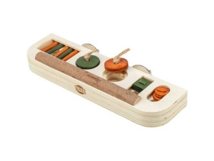 Khay đựng thức ăn cho chim, 25 x 4 x 9 cm, bằng gỗ