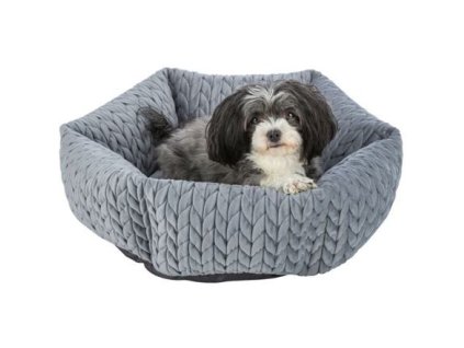 LIVIA kulatý sametový pelech, o 50 cm,  šedá