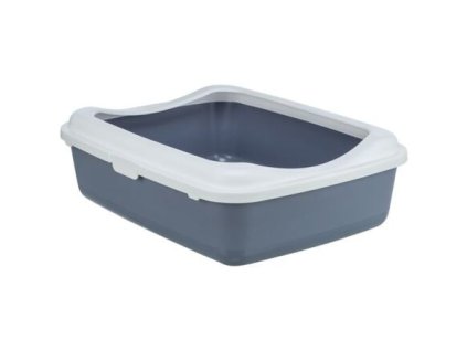 Bồn cầu CLASSIC cho mèo có viền, 37 x 15 x 47 cm, tím/trắng