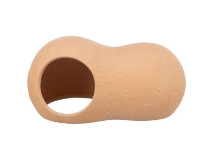Nhà gốm đậu phộng cho chuột, hamster, 2 lỗ, 21 x 10 x 11 cm, đất nung