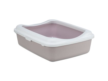 Katzentoilette CLASSIC, mit Rand, 37 x 15 x 47 cm, helllila/weiß