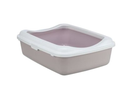 Katzentoilette CLASSIC, mit Rand, 37 x 15 x 47 cm, helllila/weiß