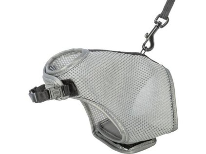 Geschirr VESTA mit Leine für eine Katze 24-42 cm/1,20 m, grau