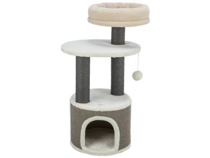 Kratzbaum MARCO 85 cm, Kokon, Plattform, Bett, weiß/beige