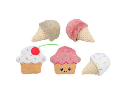 Lody/ciasto, zabawka z kocimiętką, 7 cm, plusz, różne rodzaje