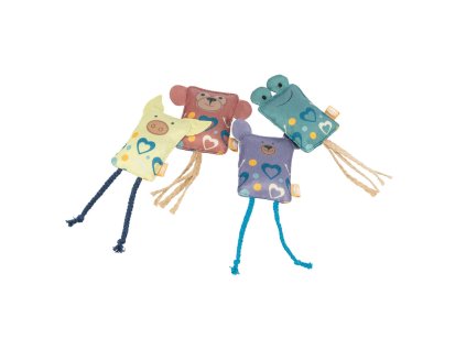 Spielkissen mit Tiergesicht, raschelnd, 10 cm, Polyester