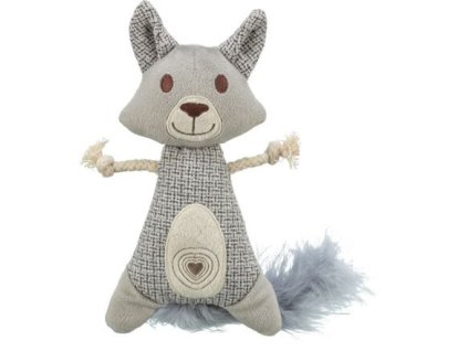 Raccoon XXL, feather tail, catnip, 20 cm/30 cm, plush/fabric/feather