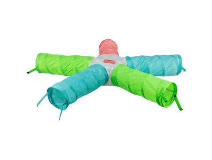 Play tunnel STAR for rabbits, guinea pigs, 5 × ø 18 cm/47 cm, 6 exits, polyester