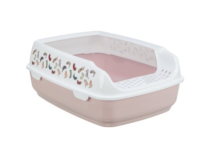 DELIO toilet with rim and cleaning grid, 38 x 20 x 50 cm, light lilac/white