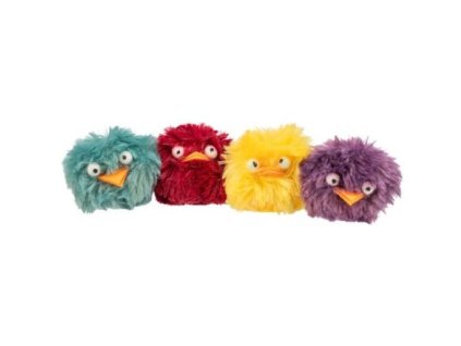Fluffy rattling ball "birds", ø 6 cm, plush, various colors