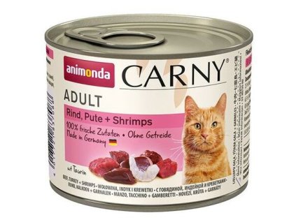 Thực phẩm đóng hộp ANIMONDA CARNY Người lớn - thịt bò, gà tây, tôm 200g