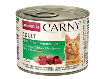 Thực phẩm đóng hộp ANIMONDA CARNY Người lớn - thịt bò, gà tây, thỏ 200g