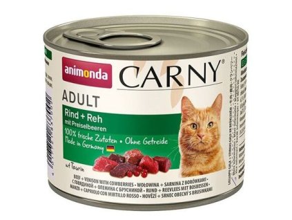 Đồ hộp ANIMONDA CARNY Người lớn - thịt bò, thịt nai, quả nam việt quất 200g